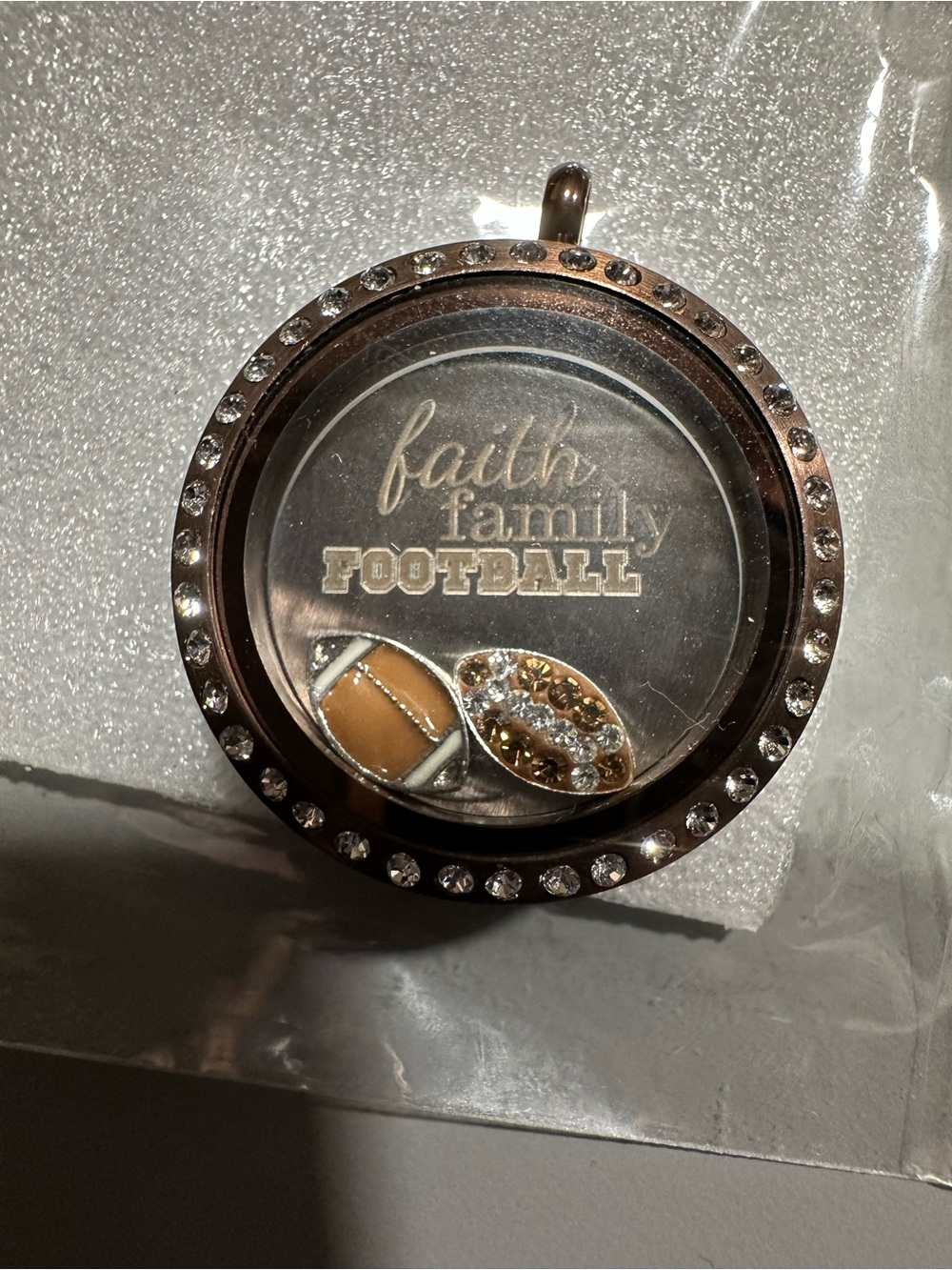 Origami Owl Living Locket Large Chocolate with Crystals set with charms